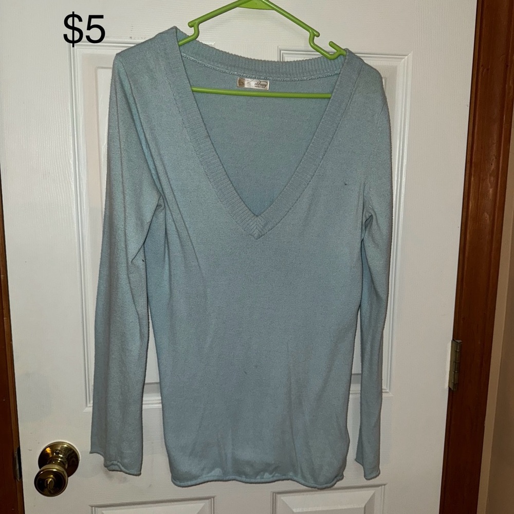 Old Navy Green Fitted Long Sleeve Blouse